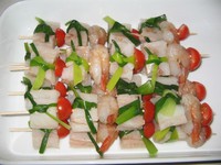 brochettes de crevettes et poisson blanc (2)