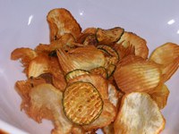 chips patates douces et courgettes