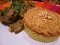 Curry vert d'agneau, couscous de chou-fleur et riz safrané (2)