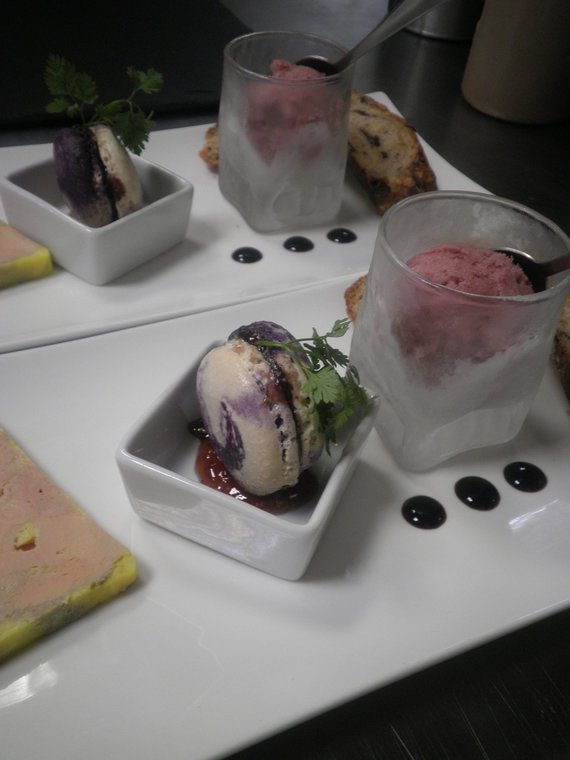 Foie gras Maison, macaron et sorbet Figues violettes (2)