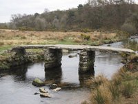 The Postbridge Clapper Bridge, Dartmoor National Park, United Kingdom