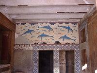 Crète ,Knossos, les dauphins bleus