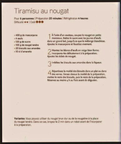 Tiramisu Nougat recette