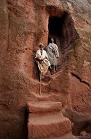 église creusée dans la roche à Lalibela, Ethiopie