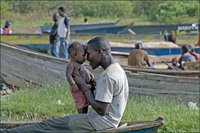 Father and son in Uganda