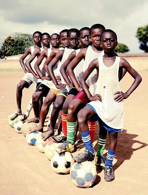 Young football players in Ivory Coast