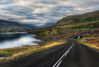 The Curvy Twisty Iceland Road along the Lake