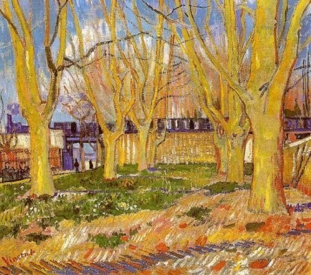 Van Gogh - Arbres près de la gare d'Arles