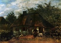 Van Gogh - Maison et femme avec chèvre