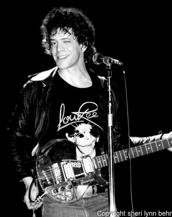 Lou Reed in a Lou Reed t-shirt at The Bottom Line, NYC, May '78