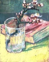 Van Gogh - Branche d'amandier dans un verre et un livre