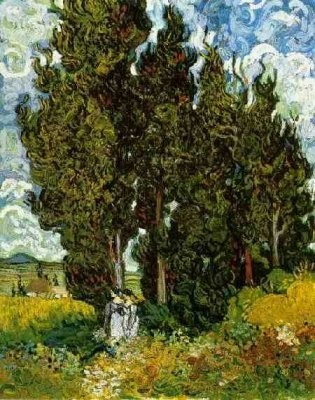 Van Gogh - Cyprès et personnages