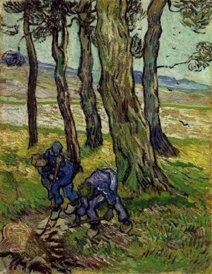Van Gogh - Deux hommes creusant près des arbres