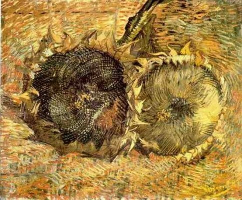 Van Gogh - Deux tournesols coupés