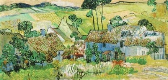 Van Gogh - Hameau sur une colline