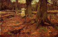 Van Gogh - Jeune fille en blanc dans le bois