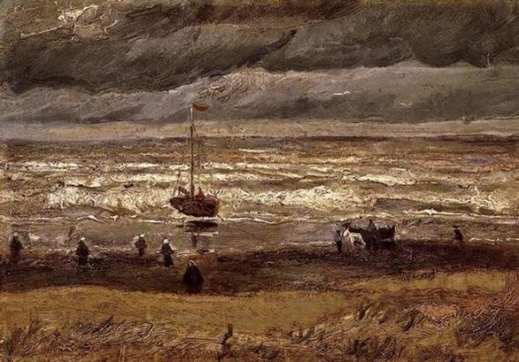 Van Gogh - Plage à Scheveningen par temps d'orage
