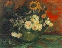Van Gogh - Vase avec tournesols et autres fleurs