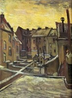 Van Gogh - Vieilles maisons sous la neige à Anvers