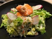 Salade de crabe et de crevettes