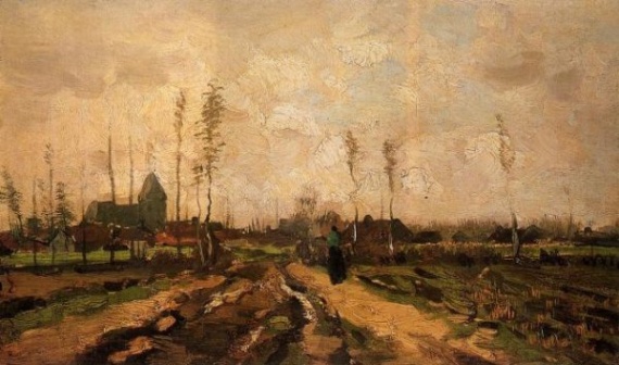 Van Gogh - Paysage avec église et fermes