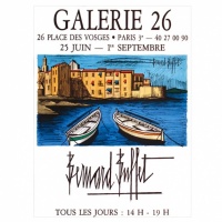 Affiche de l'exposition Saint Tropez – La Ponche « Bernard Buffet », 1984, Galerie 26 Atelier Mourlo