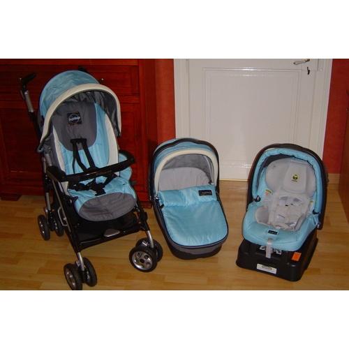 poussette peg perego bleu