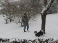 René GIBS et ballon en hiver