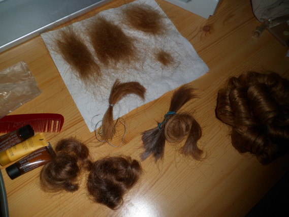 récupération des cheveux "perdus" dans le lavabo et cheveux récupérés