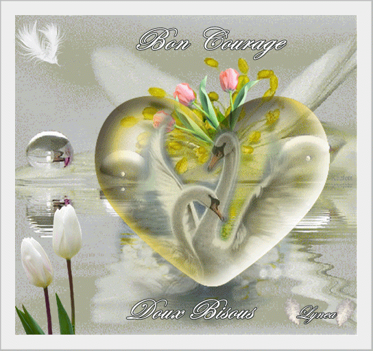 bon courage doux bisous signes et tulipes