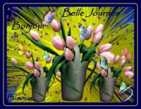 belle journée bonjour bisous tulipes lynea