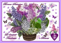 bonne semaine-le bouquet de la tendresse lilas de lynea