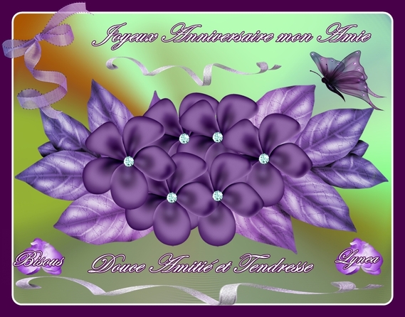 joyeux anniversaire mon amie fleurs mauves de lynea