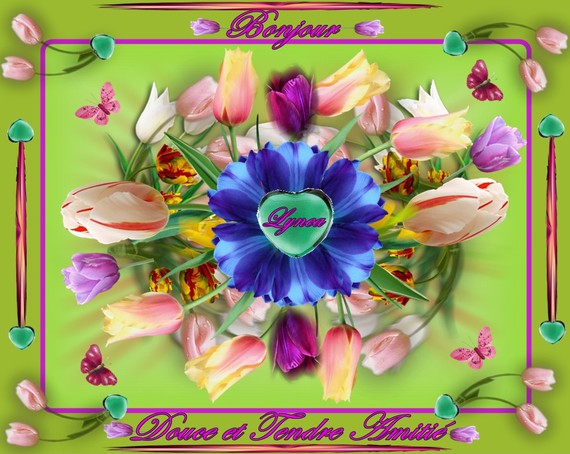 bonjour-douce et tendre amitié-les tulipes-lynea