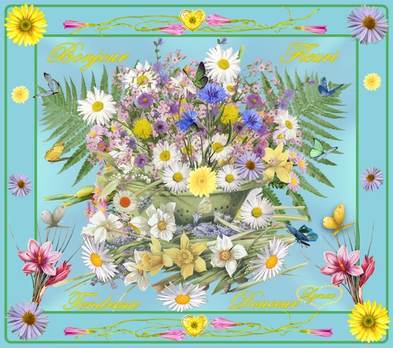 bonjour fleuri-tendresse douceur fleurs de lynea