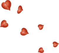 feuilles rouges coeur