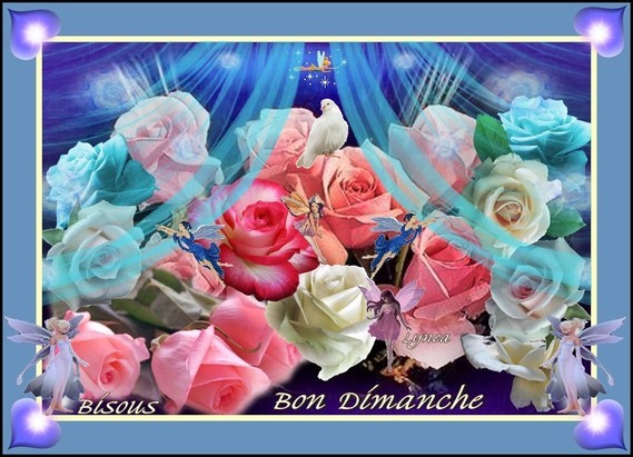 Bon Dimanche-Roses-Bisous de Lynea
