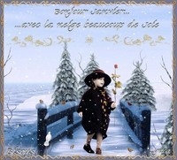 Bonjour Janvier- neige et joie-bisous de Lynea