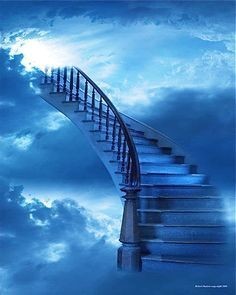 escalier bleu