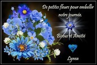 Fleurs pour embellir notre journée, bisous amitié de Lynea