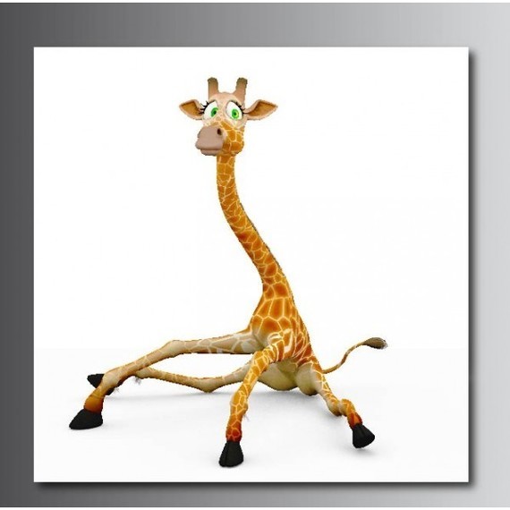 tableaux-toile-deco-carre-girafe-marrante