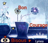 Bon courage fleurs bisous de Lynea