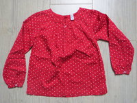okaidi blouse rouge pois blc 5a