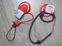 okaidi élastique cygne & collier bracelet violet