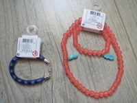 okaidi bracelet bleu & collier bracelet corail ananas