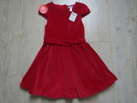 okaidi robe velours rouge 8a