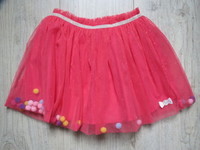LCDP jupe tulle corail avec boules 5a