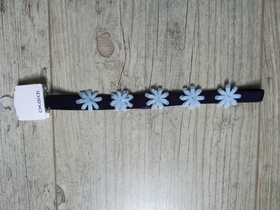 okaidi bandeau élastique marine fleurs bleues