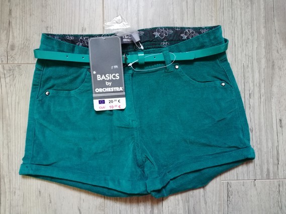 orchestra short 10a velours turquoise