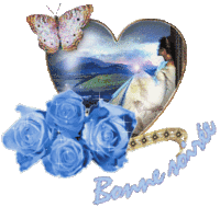 Bonne soirée roses bleues